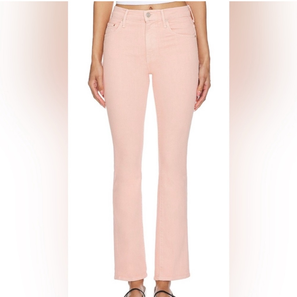 NWT Mother Superior The Insider Hover Ankle Flare Jeans Peach Parfait